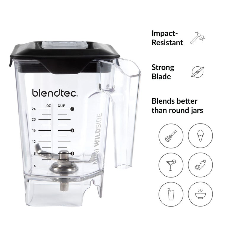 Blendtec Mini WildSide (46 oz), Five Sided, Personalized Blender Jar Vented Latching Lid, BPA-free, Clear - Image 5